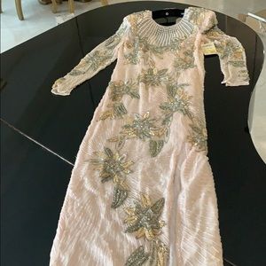 Pale pink beaded gown size 6